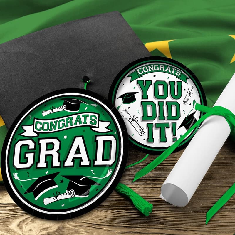 Graduation Party Disposable Dinnerware Set for 50 - Green