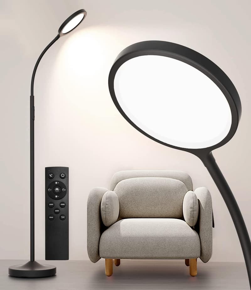 Super Bright Dimmable LED Floor Lamp with Adjustable Gooseneck