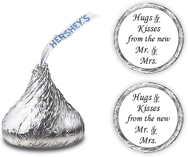 Wedding Stickers – Hugs & Kisses Party Favor Labels