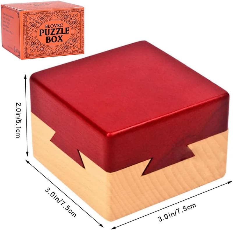 3D Wooden Puzzle Box with Secret Compartment