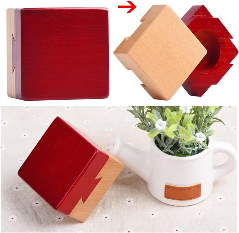 3D Wooden Puzzle Box with Secret Compartment
