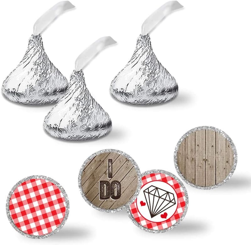 Engagement Party Kiss Stickers, 300 Glossy 0.75