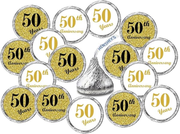 50th Anniversary Chocolate Kisses Stickers (Set of 216)