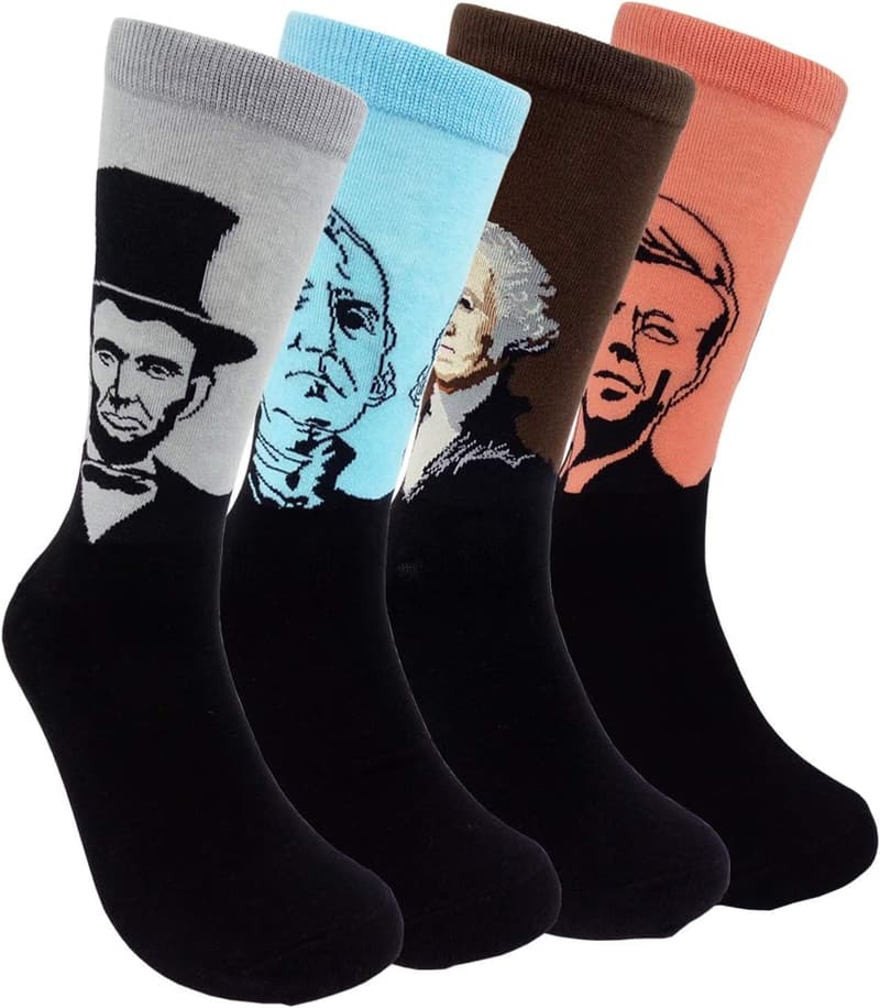 Funny US Presidents Dress Socks for Men & Women