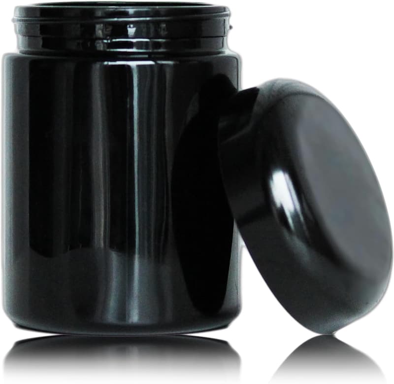 UV-Protected Black Glass Storage Jar - 250ml for Spices & Coffee