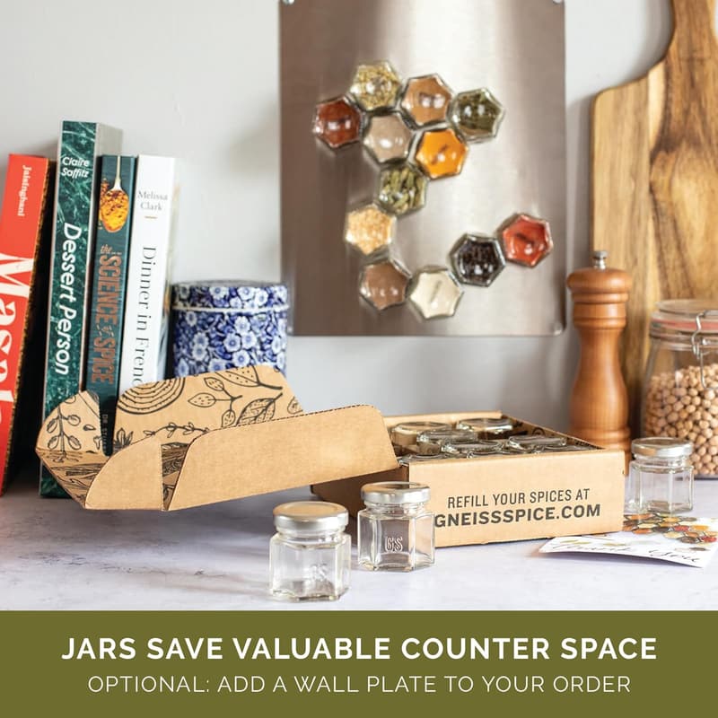Magnetic Spice Jar Set with Organic Seasonings