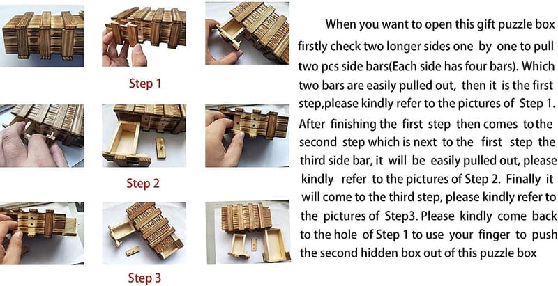 Handmade 3D Wooden Brain Teaser Puzzle Box Game