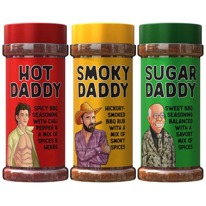 BBQ Rub Seasoning Gift Set for Dads - 3 Unique Flavors