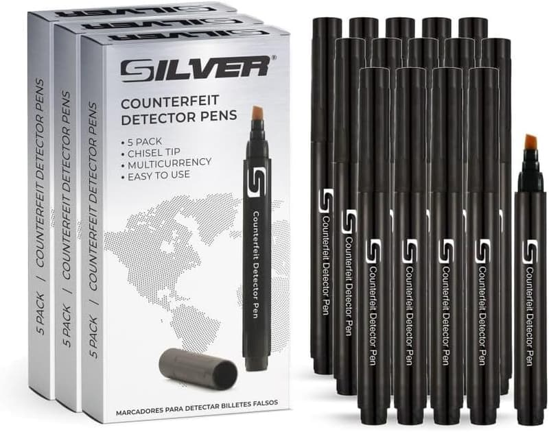 Counterfeit Money Bill Detector Pen - 15 Pack, Pocket Size