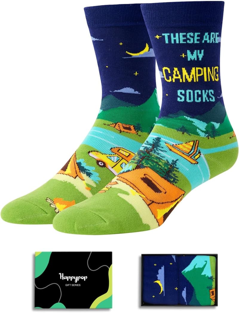 Novelty Socks for Men - Camping, Golfing, Bowling Theme