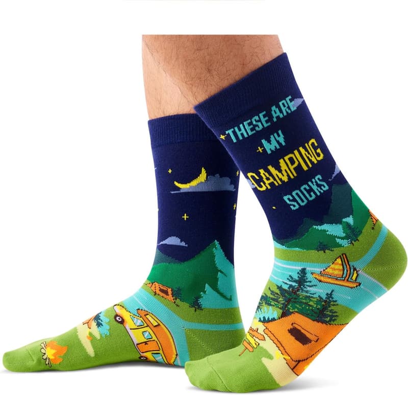 Novelty Socks for Men - Camping, Golfing, Bowling Theme