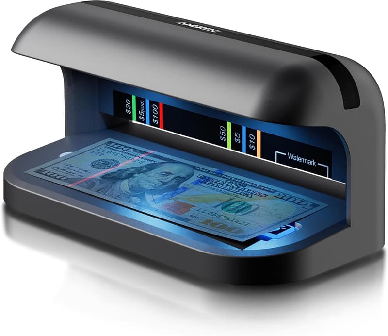UV LED Counterfeit Bill Detector with Card & ID Detection