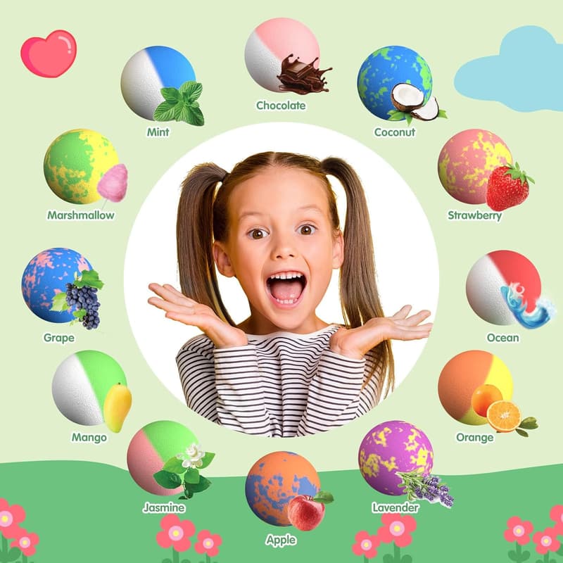 Kids' Bath Bombs with Surprise Toys (6 Pack) - Fruity Scents