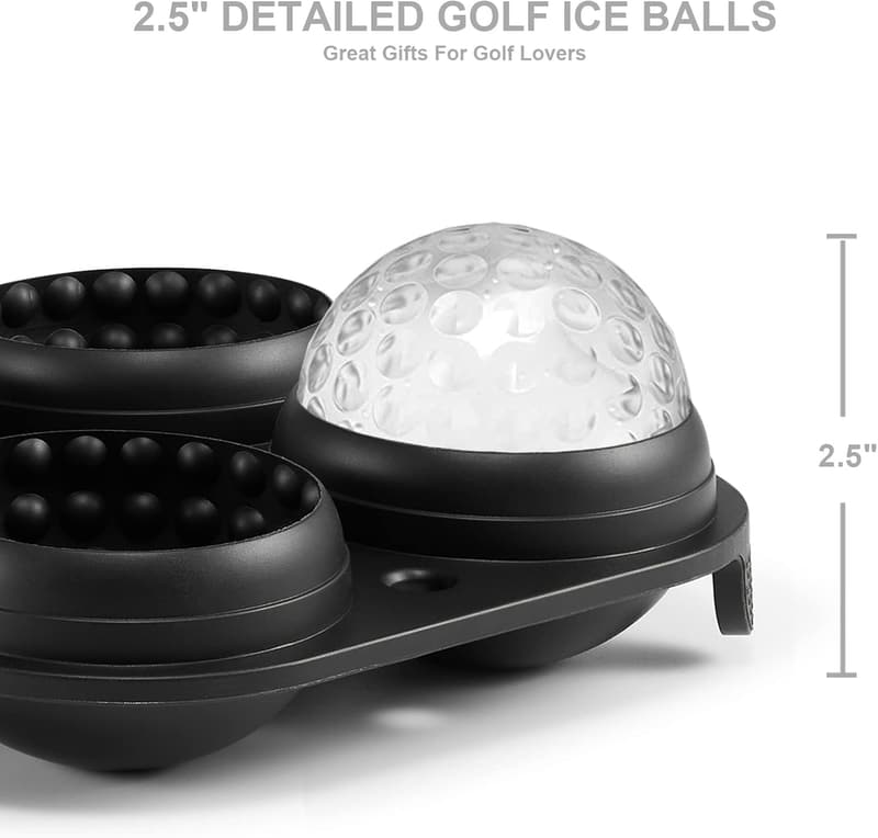 Golf Gifts: 4-Hole Silicone Ice Cube Mold for Cocktails