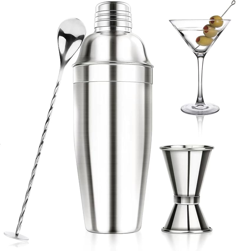 Cocktail Shaker Set - 24oz Stainless Steel Bartender Kit