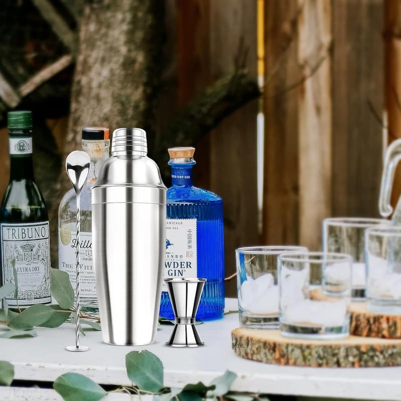 Cocktail Shaker Set - 24oz Stainless Steel Bartender Kit