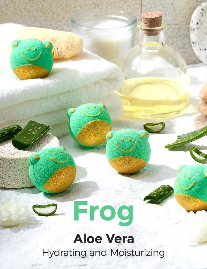 Children's Day Bath Bomb Gift Set - 14 Organic Frog Balls