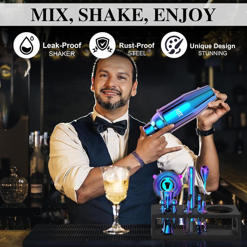 12-Piece Mixology Bartender Kit with Stand | Housewarming Gift