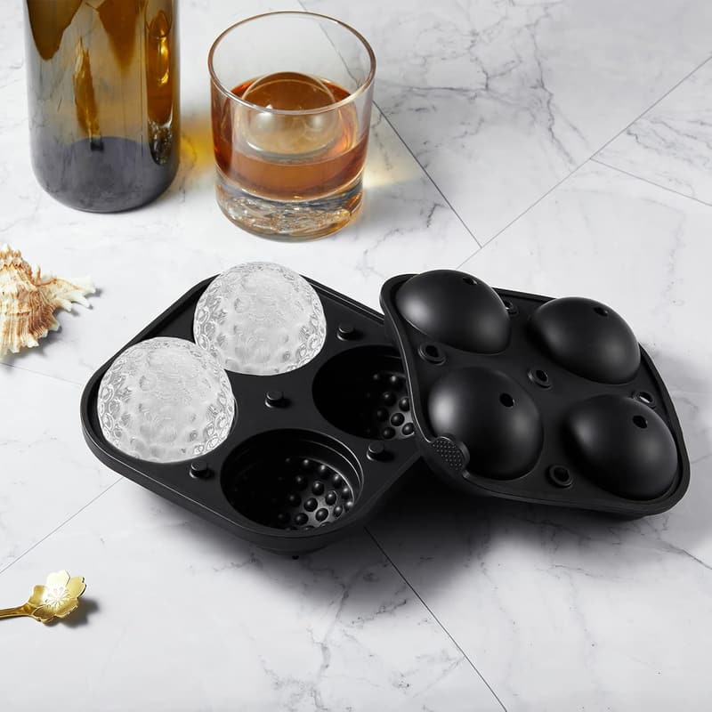 Golf Gifts: 4-Hole Silicone Ice Cube Mold for Cocktails