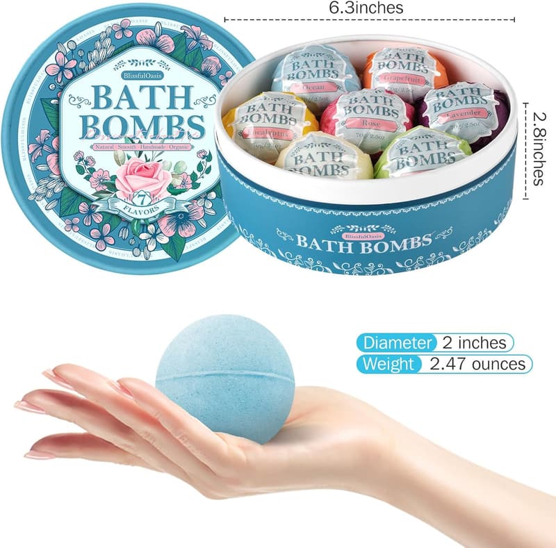 Mother's Day Bath Bomb Set - 7 Shea Butter Relaxing Fizzies
