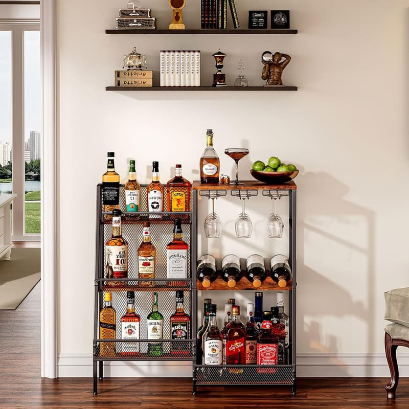 Freestanding 3-Tier Liquor Stand for Home Bar