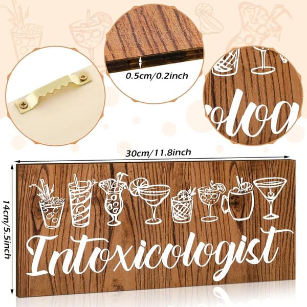 Open Bar Wood Signs for Wedding Reception Decor (2 Pieces)