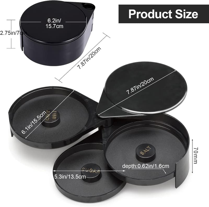 Cocktail Seasoning Box with 3 Tiers for Bar Parties