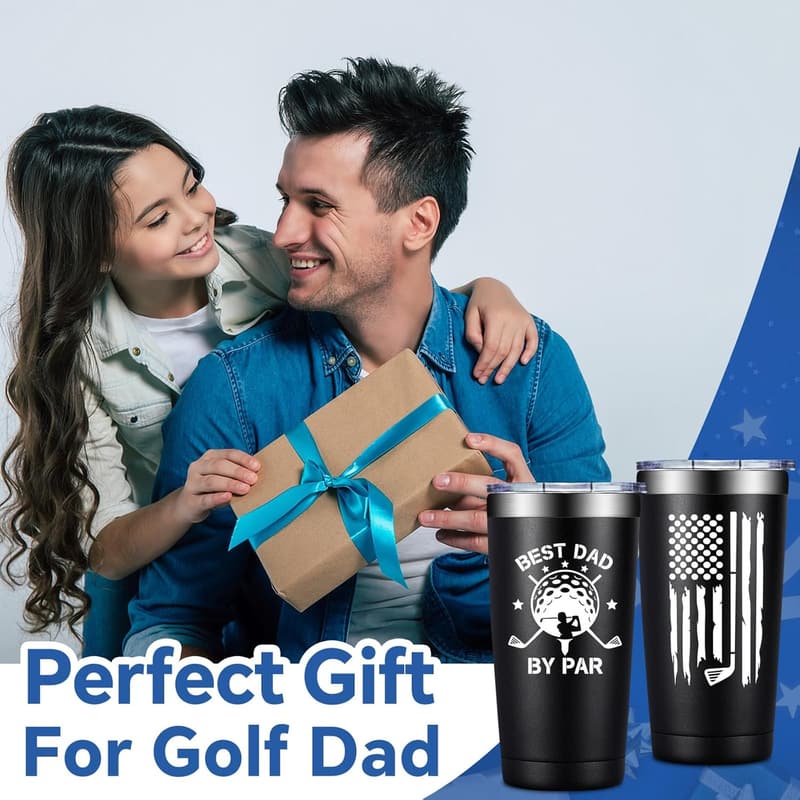 Father's Day Golf Tumbler for Dad - 20oz Stainless Steel