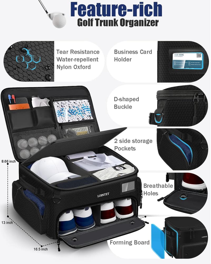Waterproof Golf Trunk Organizer with Ventilated Compartment