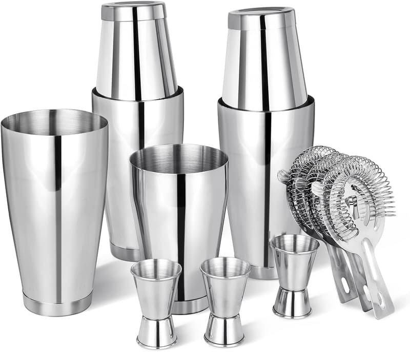 Professional Bartender Kit - 12-Pc Stainless Steel Shaker Set