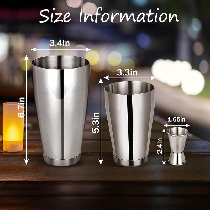 Professional Bartender Kit - 12-Pc Stainless Steel Shaker Set