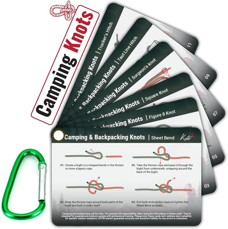 Portable Knot Cards for Outdoor Adventures - Waterproof Reference