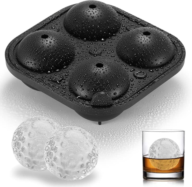 Golf Gifts: 4-Hole Silicone Ice Cube Mold for Cocktails