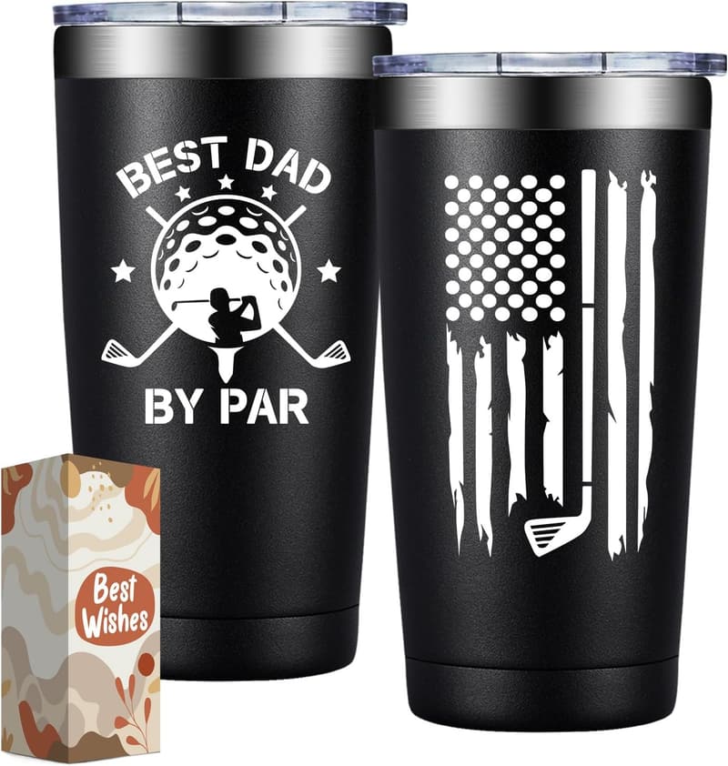 Father's Day Golf Tumbler for Dad - 20oz Stainless Steel