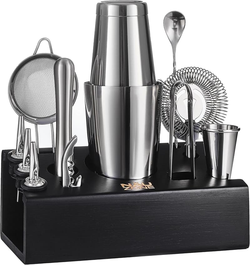 12-Piece Mixology Bartender Kit with Bamboo Stand
