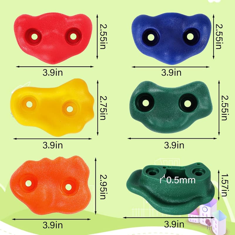 25pcs Multicolored Rock Climbing Holds Kit for Kids