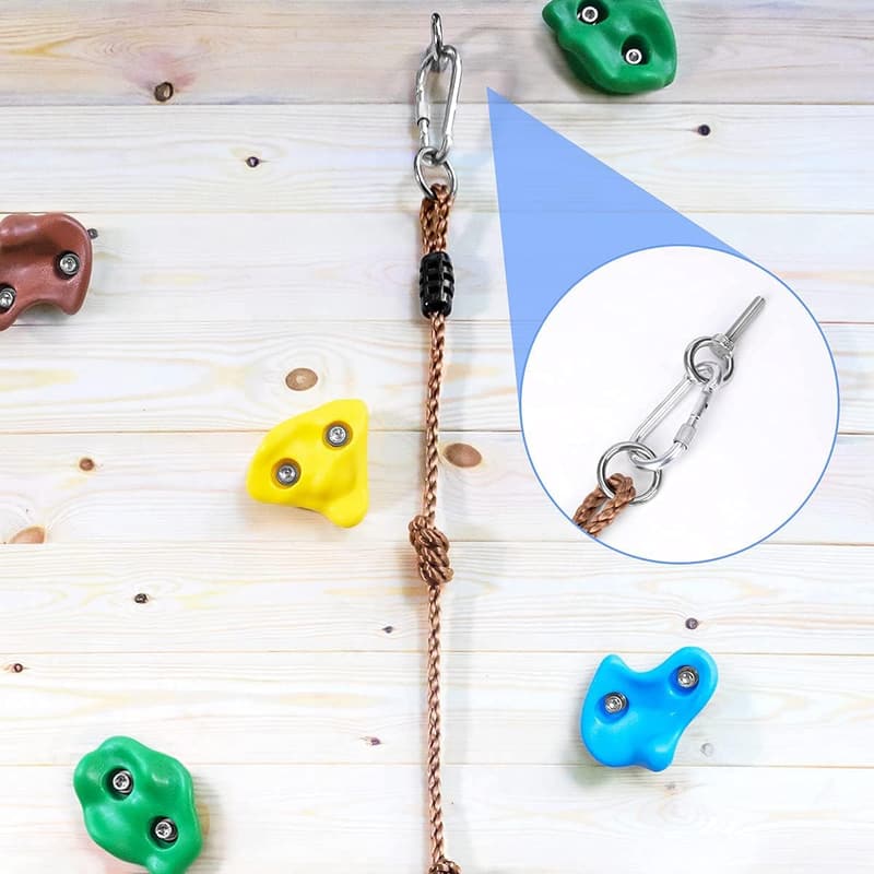 Kids' Rock Climbing Holds Kit with Rope & Handles