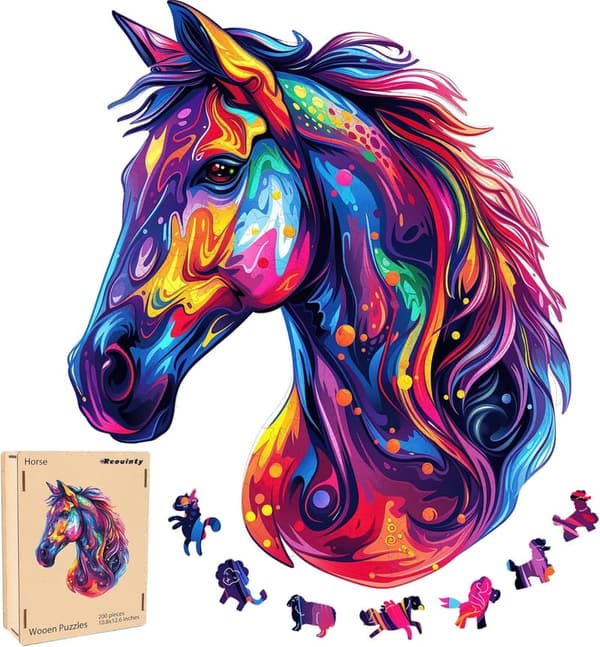 Unique Wooden Animal Jigsaw Puzzle - 200 Pieces for Adults & Kids