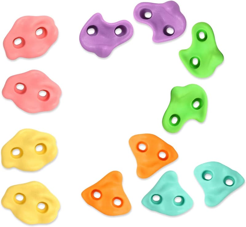 12PCS Kids' Climbing Holds - Indoor/Outdoor Rock Wall Kit
