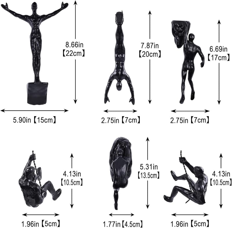 Climbing Man Wall Art Decor Set – Nordic Style Sculpture