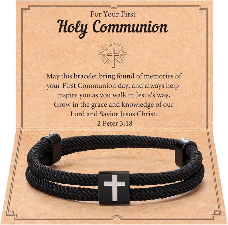 Faith Cross Bracelet for Boys - Adjustable Easter Gift