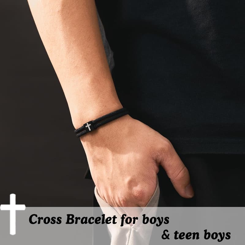 Faith Cross Bracelet for Boys - Adjustable Easter Gift