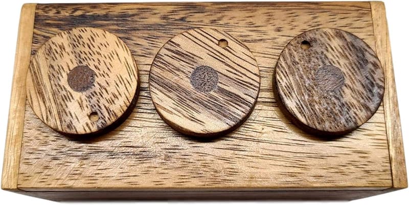 Secret Lock Puzzle Box with 3 Wheels