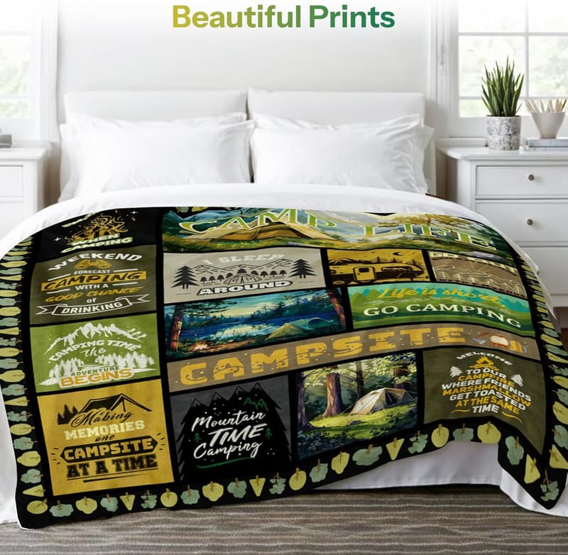 Camping Blanket for Women and Men - Warm 40x50 Gift for Campers