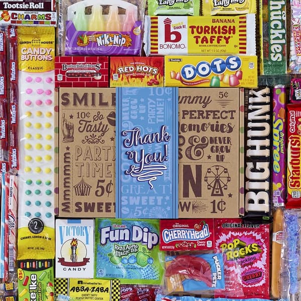 Thank You Gift Basket: Nostalgic Candy Assortment for All