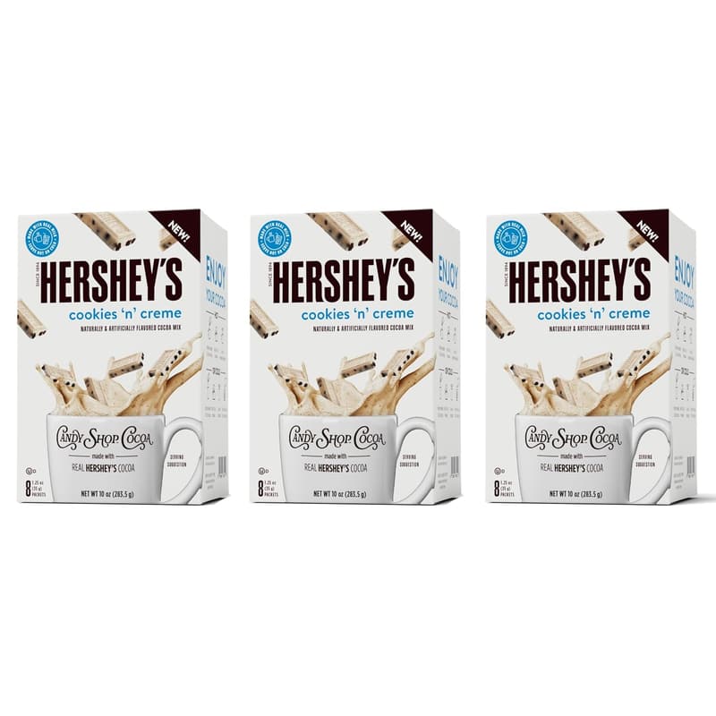 HERSHEY'S Cookies 'N' Creme Hot Cocoa Mix, Gluten-Free, 24 Pack