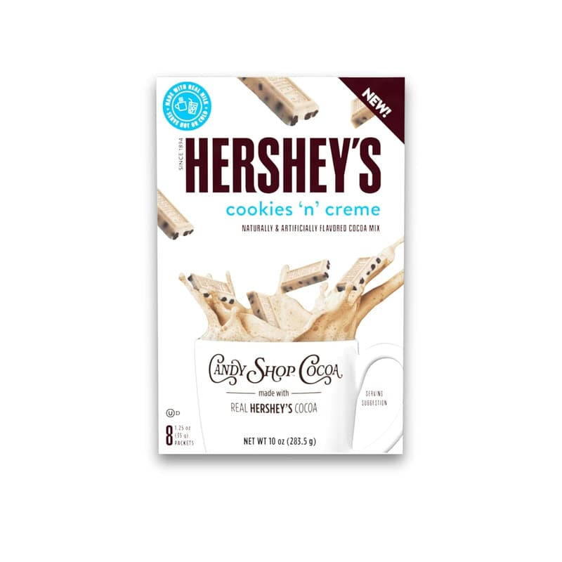 HERSHEY'S Cookies 'N' Creme Hot Cocoa Mix, Gluten-Free, 24 Pack