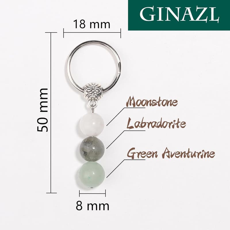 Healing Crystals Keychain for New Beginnings and Anxiety Relief
