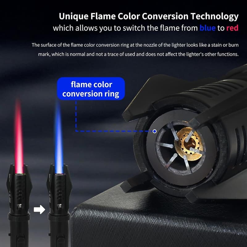 Adjustable Jet Flame Torch Lighter with Safety Lock for BBQ & Camping