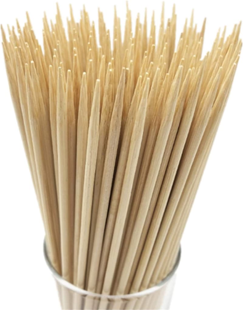 Natural Bamboo Skewers for BBQ and Cocktails - 100 PCS